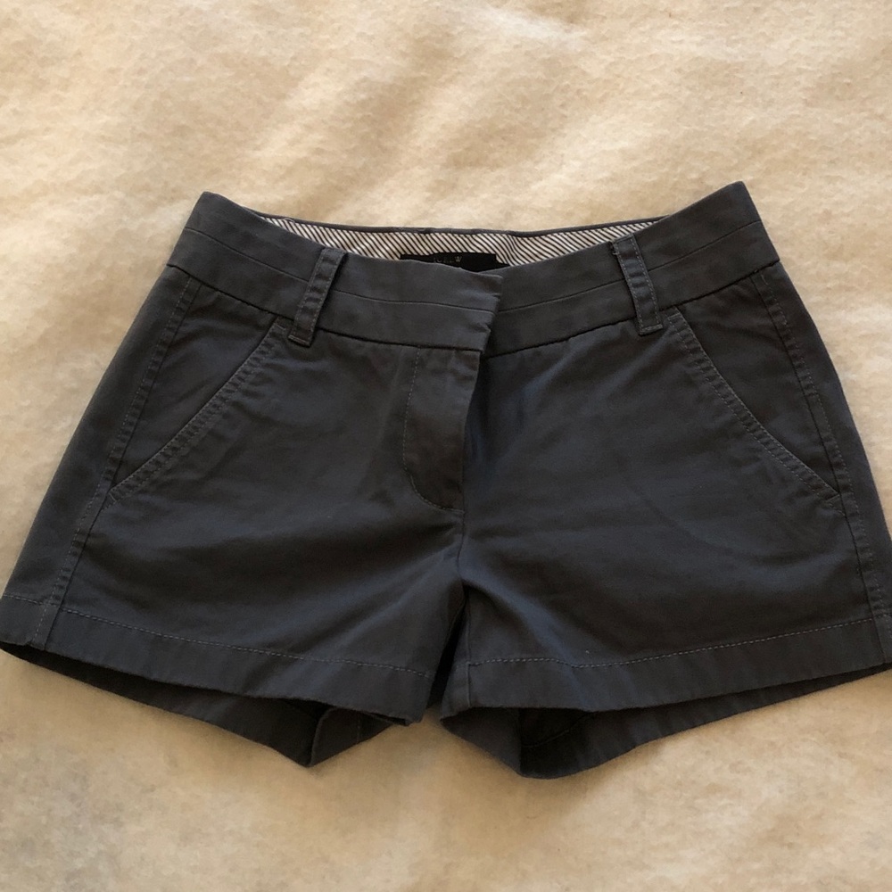 J Crew Gray Chino Shorts Size 00 Preppy
